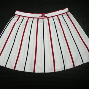 NWOT J. Lindeberg River Knitted Golf Tennis Skirt in Red, Black, White XL